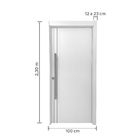 Kit Porta Madeira MDF|HDF Pivotante Direito|Esquerdo Bianco 230x100cm Sarrafeada Batente 12 a 23cm Vivace Plus Line